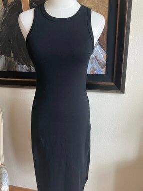 Women's MOHNTON Black Sleeveless Midi Dress M